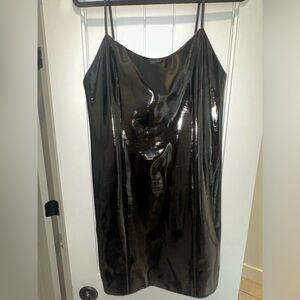 Alice + Olivia Nelle Vegan Leather Fitted Mini Dress - Size 10